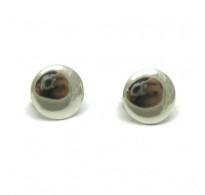  E000595 Plain sterling silver earrings solid stamped 925 Circles